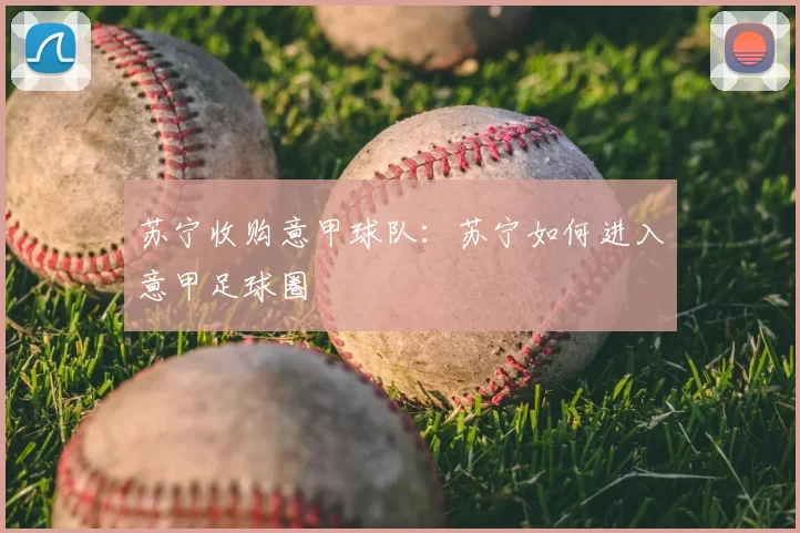 苏宁收购意甲球队：苏宁如何进入意甲足球圈